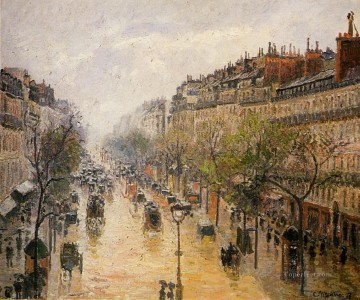  lluvia Lienzo - bulevar montmartre primavera lluvia Camille Pissarro